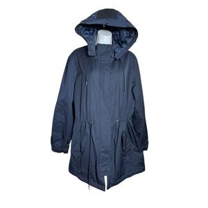 Banana Republic Jacket Size XL Anorak Hooded Navy Blue Jacket Rain Coat‎ PERFECT